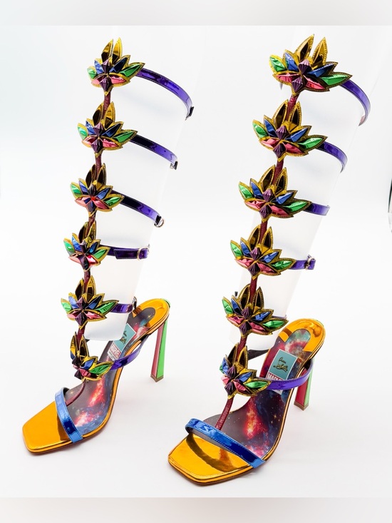 Christian Louboutin Shoes - Christian Louboutin Marvel Sea Warrior Gladiator Knee High Sandal Metallic 40.5